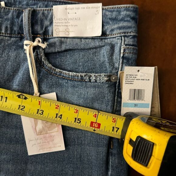 Jessica Simpson Womens Spotlight Denim Straight Leg Jeans Size 31 On the Run - Picture 8 of 14